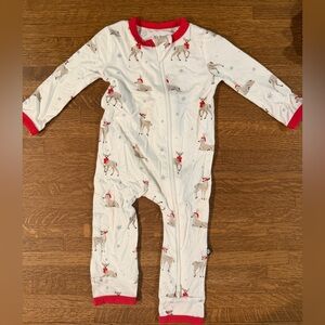 Kyte BABY White and Red Reindeer One Piece